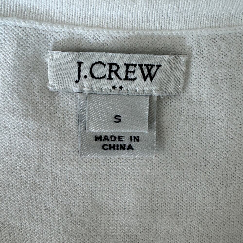 J. CREW Factory Ivory Embroidered Eyelet Boho 3/4 Sleeve Sweater Womens Medium - Picture 8 of 9